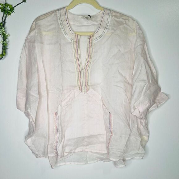 Akemi + Kim Light Pink Oversized Short Sleeved Shirt - Picture 1 of 9